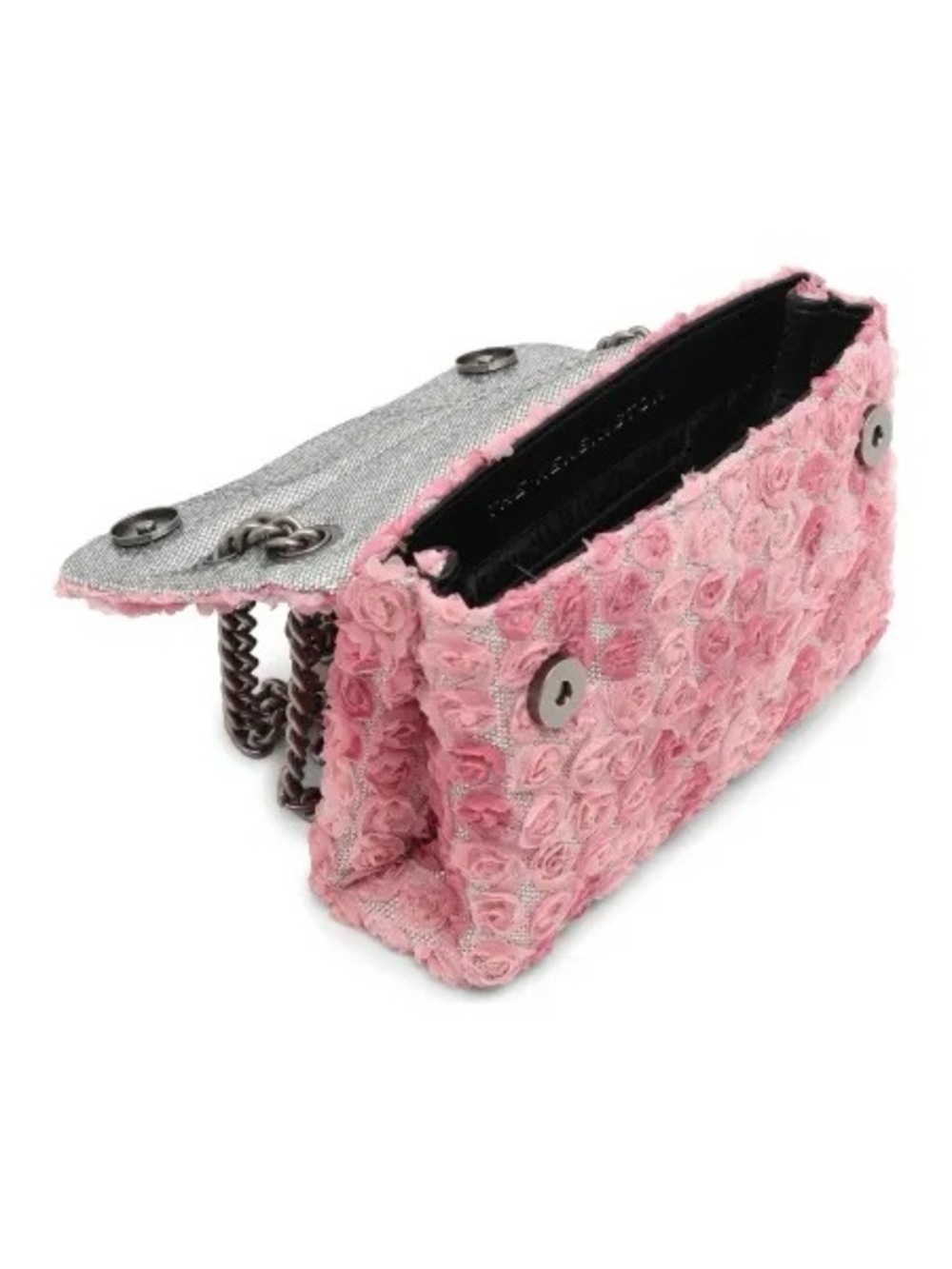 Kurt Geiger the Kensington Pink Rose-Appliqué Chain Shoulder Bag - Picture 3 of 16